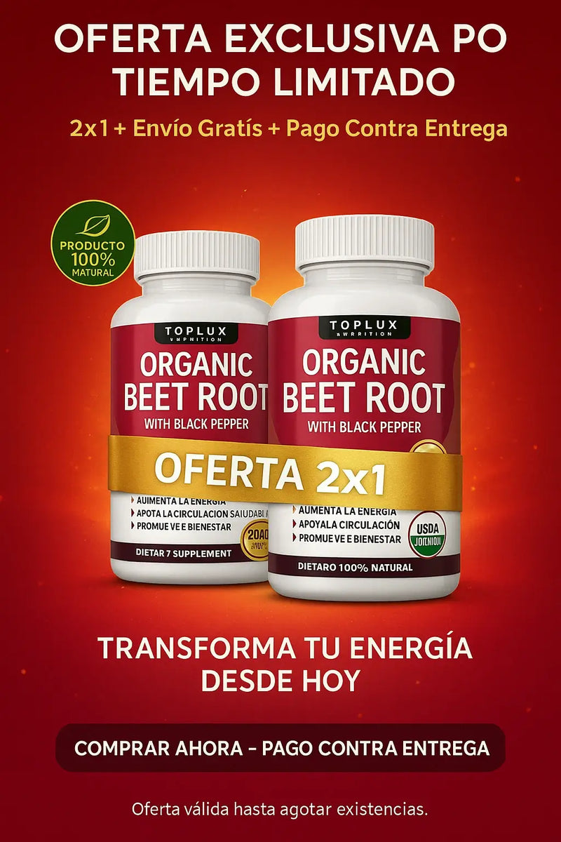 Toplux Nutrition® Beet Root | Energía & Rendimiento Natural | 40% OFF